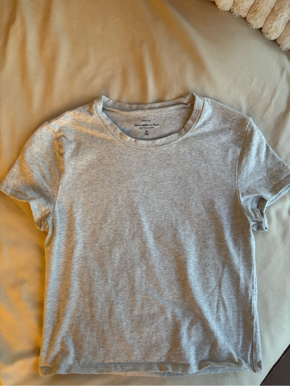 Abercrombie & Fitch Light Heather Gray Short Sleeve Crew Tee